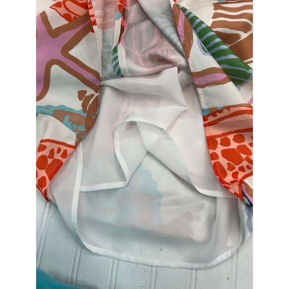 Crosby By Mollie Burch Multicolor Satin Halter Neck Blouse Top Womens M - Picture 3 of 8